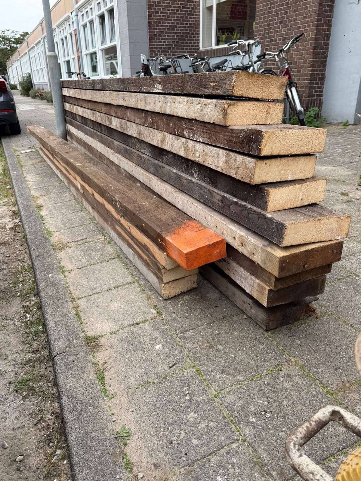 Houten balken fundering, Gebruikt, 300 cm of meer, Balk, Ophalen
