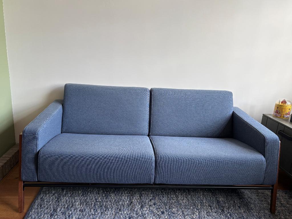 Luxe Harvink Splinter 2-zitsbank (176cm) met Ploegwool stof, Ophalen, Gebruikt, 150 tot 200 cm, Tweepersoons