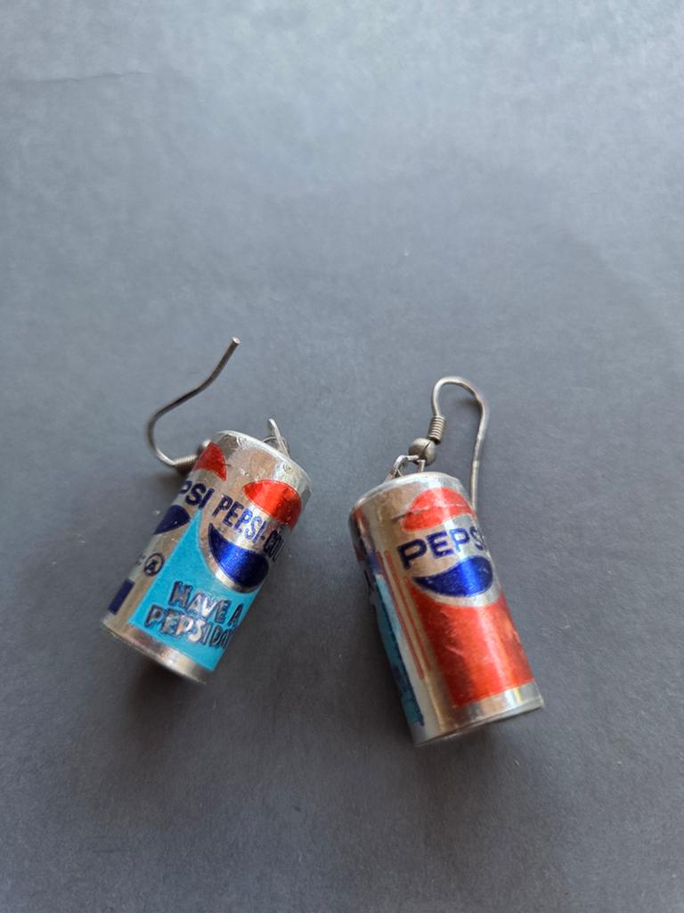 oude pepsi blikjes oorbellen JO, Overige materialen, Verzenden, Zilver, Hangers