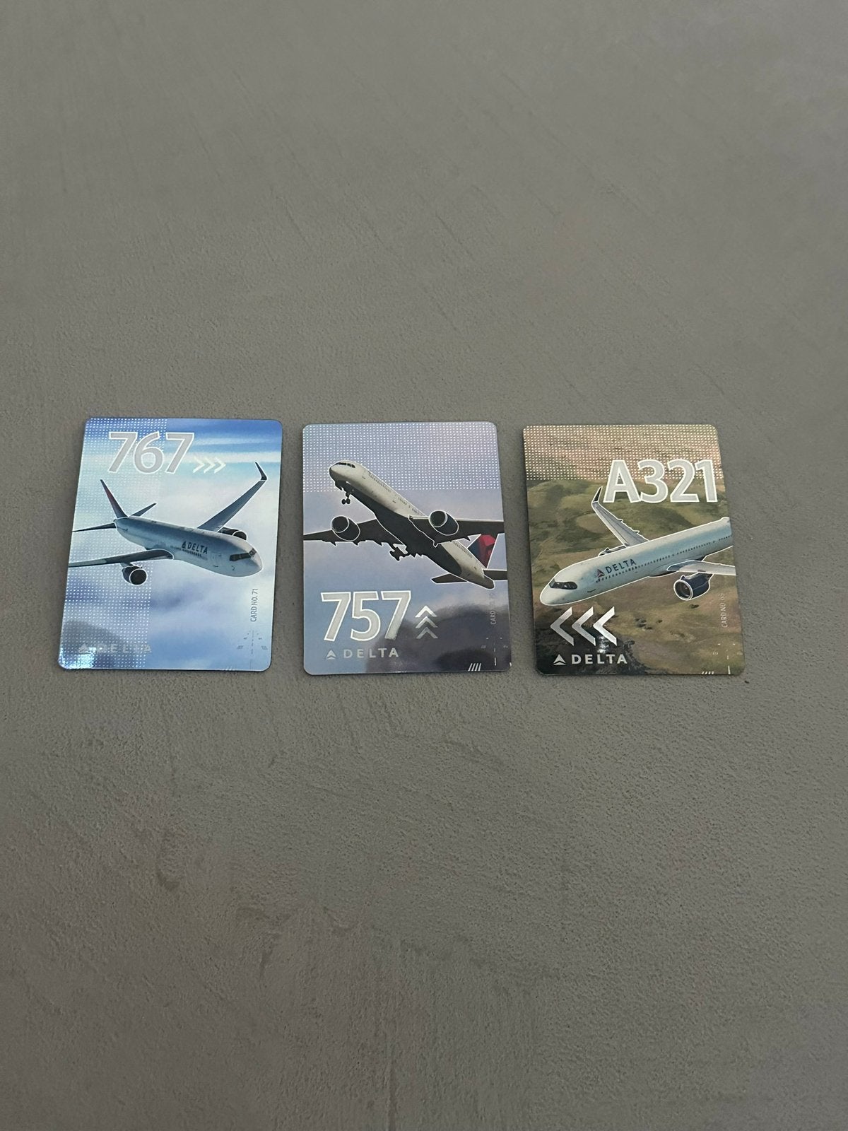 Delta AirLines Vliegtuig Kaarten (3 stuks), Ophalen of Verzenden, Zo goed als nieuw, Kaart, Foto of Prent