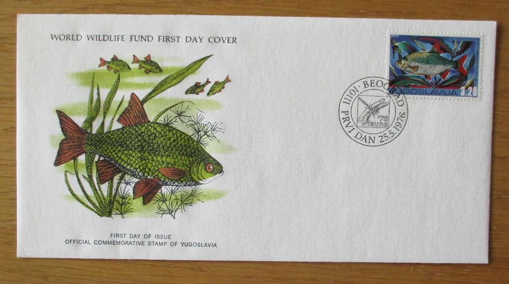 Joegoslavië, WWF FDC Ruisvoorn, 1976, Verzenden, Gestempeld, Dier of Natuur