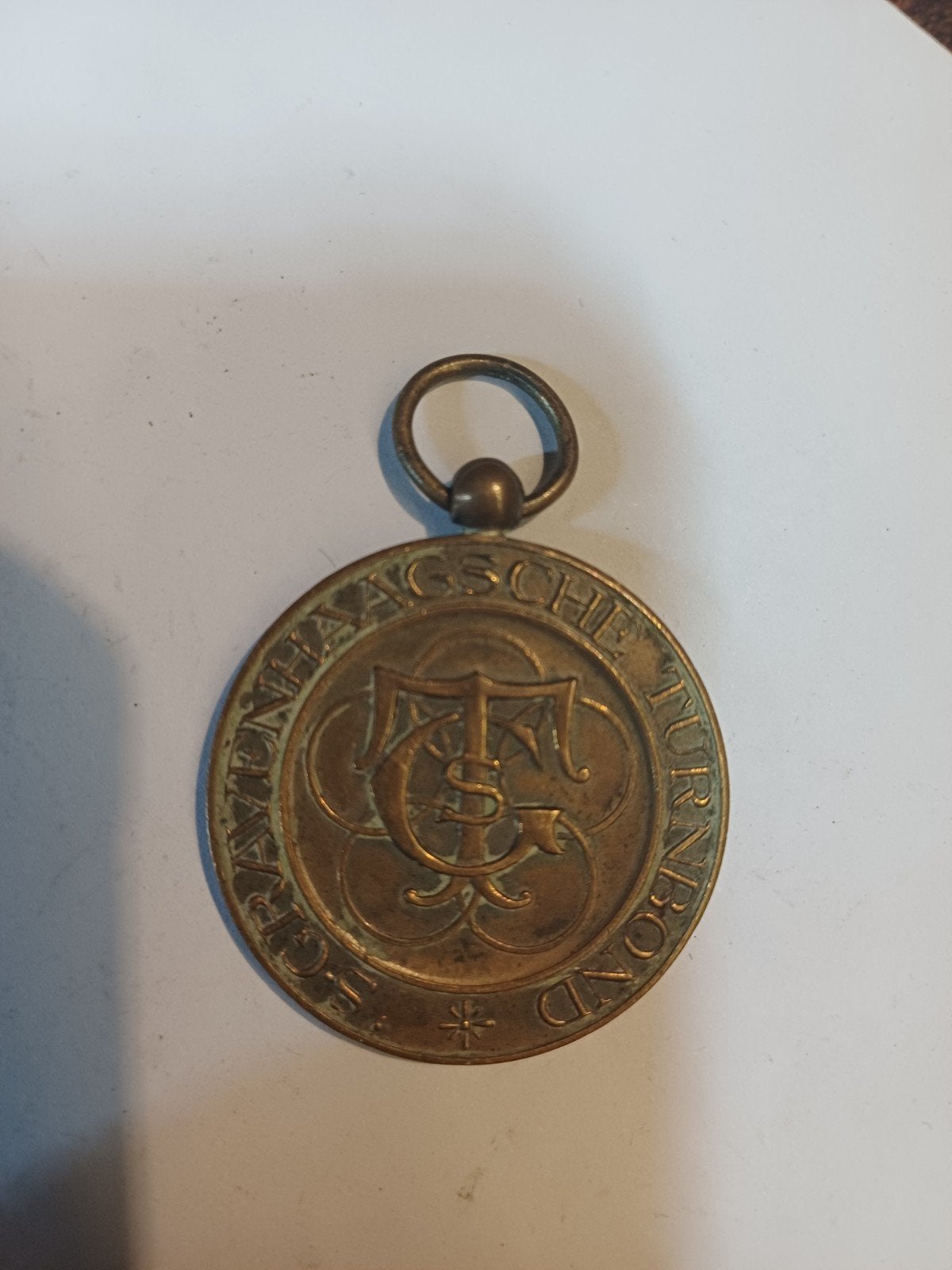 Oude medaille 's-Gravenhaagsche Turnbond 1938, Postzegels en Munten, Penningen en Medailles, Ophalen, Brons, Nederland