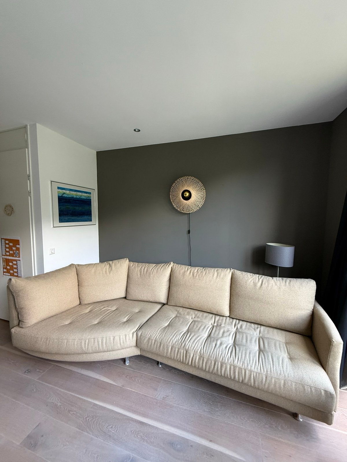 Italiaanse half ronde designbank - Cristian - 300x120cm, Ophalen, Gebruikt, 100 tot 125 cm, Hoekbank