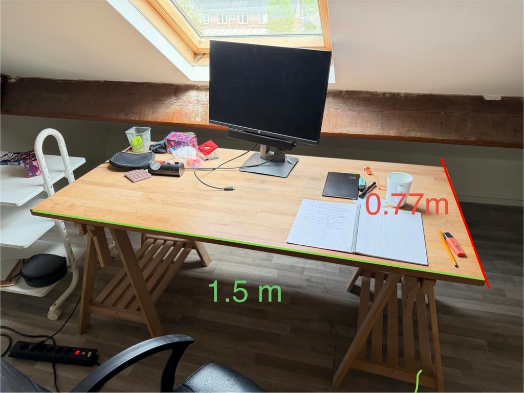 Bureau - 150x77 cm, Ophalen, Demontabel, Gebruikt, Scandinavisch