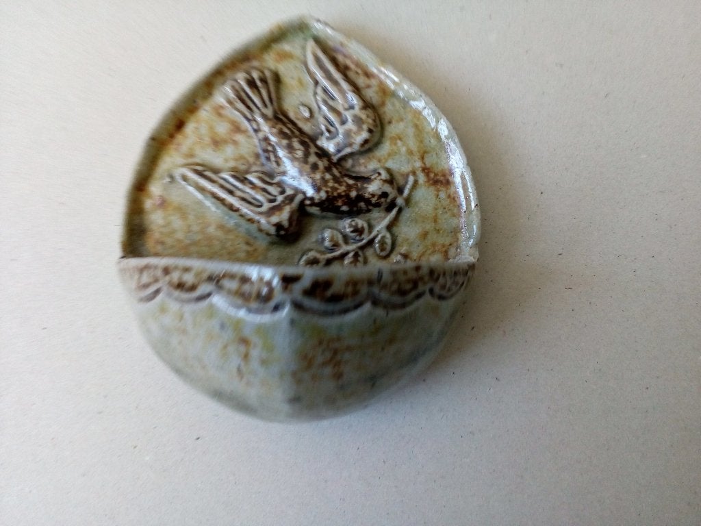 Keramiek. De Draak/St Joris Terraco Beesel.Wijwaterbakje., Antiek en Kunst, Ophalen of Verzenden