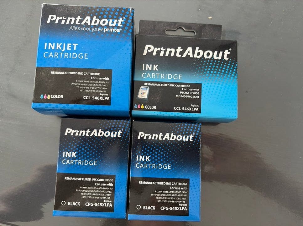Nieuwe PrintAbout Inkjet Cartridges (2x Zwart, 2x Kleur), Ophalen of Verzenden, Nieuw, Cartridge