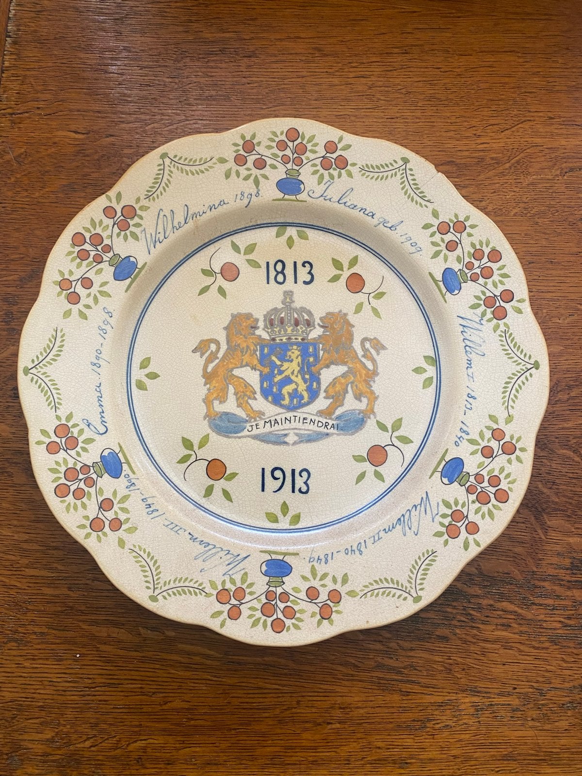 Antiek Herdenkingsbord 1813-1913 Oranjehuis, Antiek en Kunst, Ophalen of Verzenden