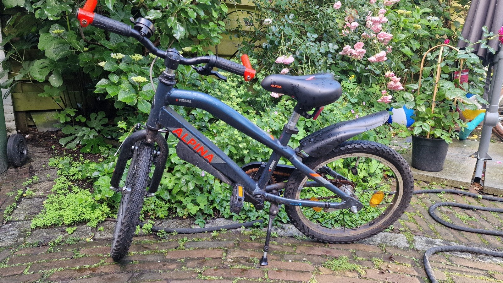 Fiets Alpina 18 inch. Zwart rood, Ophalen, Gebruikt, Staal, 16 tot 20 inch
