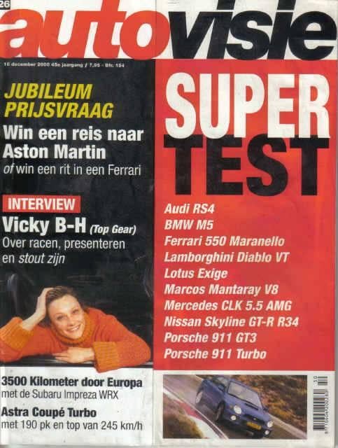Autovisie 26 2000 : Subaru Impreza WRX - Nissan Skyline GTR, Ophalen of Verzenden, Gelezen, Algemeen