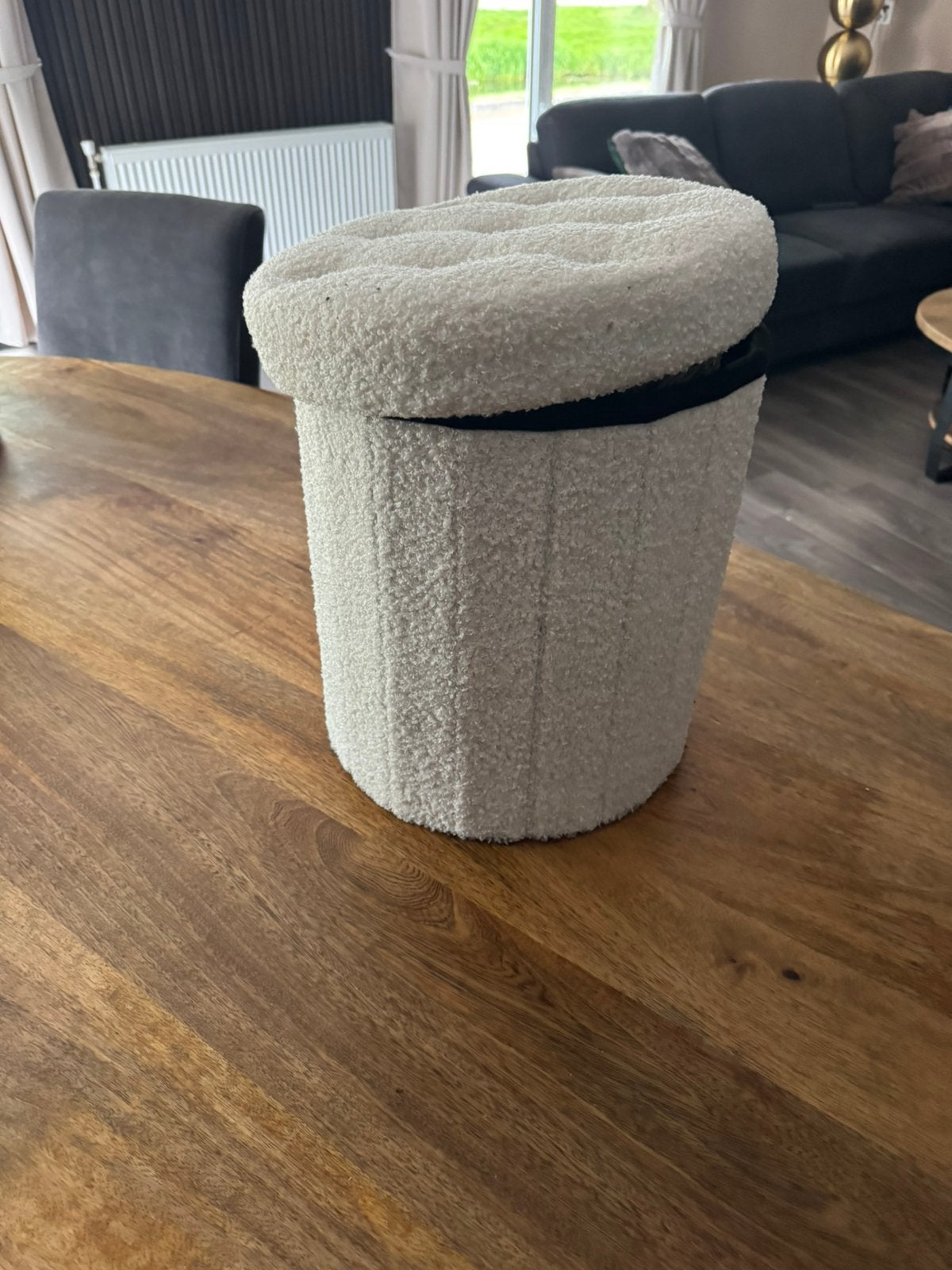 Riviera maison rattan items net poefje, Huis en Inrichting, Ophalen of Verzenden, Zo goed als nieuw, Rond, Minder dan 50 cm