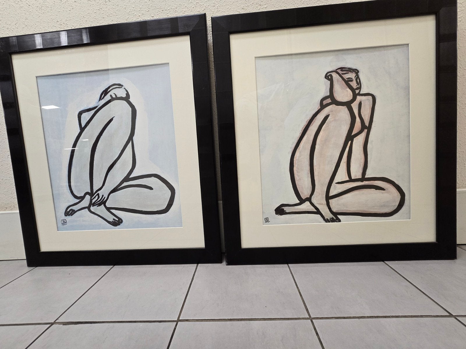 Sanyu (Chang Yu), 2  grafische drukken (Litho?) /Naaktstudie, Antiek en Kunst, Ophalen
