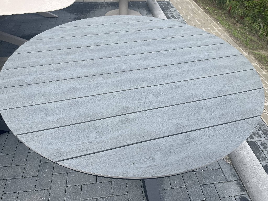 Ronde tuintafel Cyprus ø150cm | Grey | Polywood & Aluminium, Tuin en Terras, Ophalen, Zo goed als nieuw, Rond, Aluminium