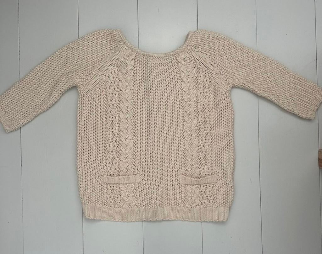 Lichte trui met kabel en knoopjes, Verzenden, Zo goed als nieuw, Maat 36 (S), Beige