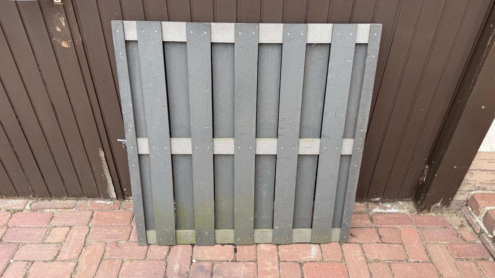 HKC tuinpoort grijs 100x100 cm van vidaXL, Ophalen, Kunststof, 100 tot 150 cm, 100 tot 150 cm