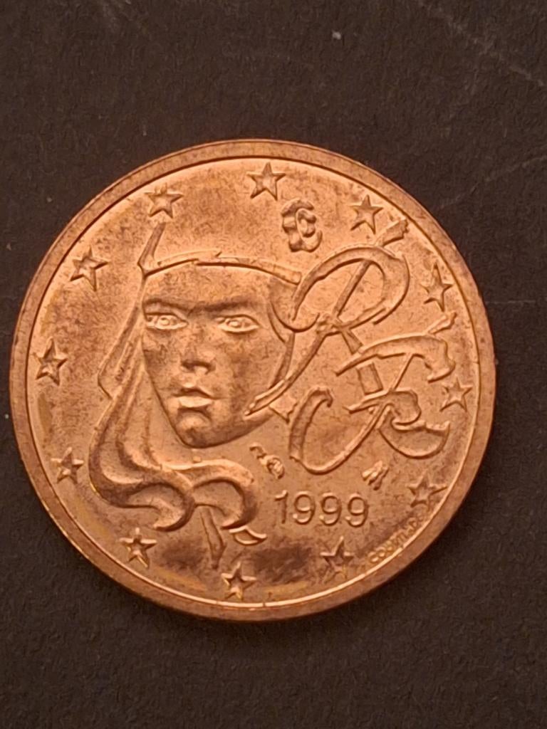 Zeldzame Franse 2 eurocent munt 1999, Ophalen of Verzenden, Frankrijk, 2 cent, Losse munt
