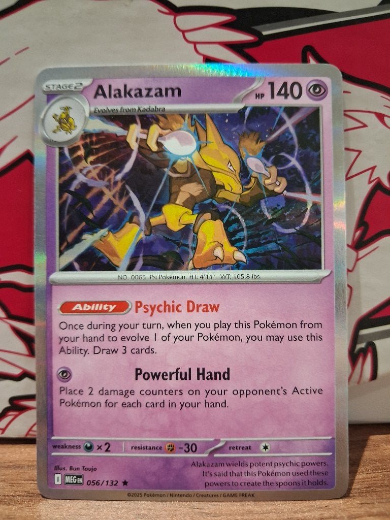 Pokemon Alakazam MEG 056/132 holo, Ophalen of Verzenden, Nieuw, Losse kaart