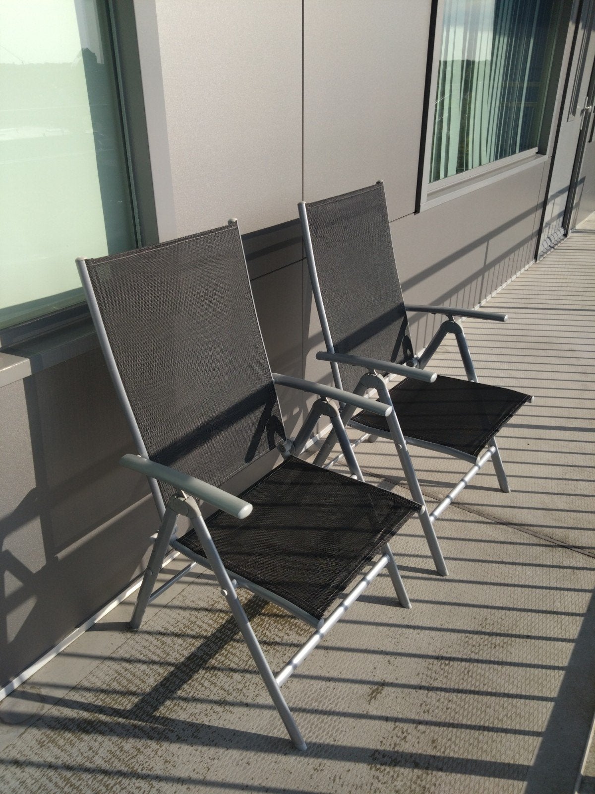 2x Tuinstoelen inklapbaar met kussens, Ophalen, Gebruikt, Metaal, Inklapbaar