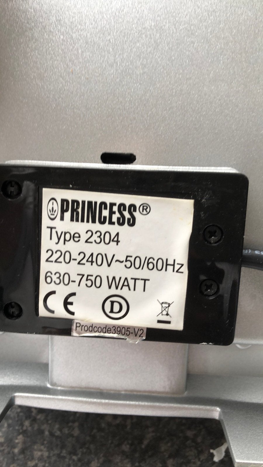 Princess tosti-ijzer Type 2304 - 630-750W, Ophalen of Verzenden, Gebruikt