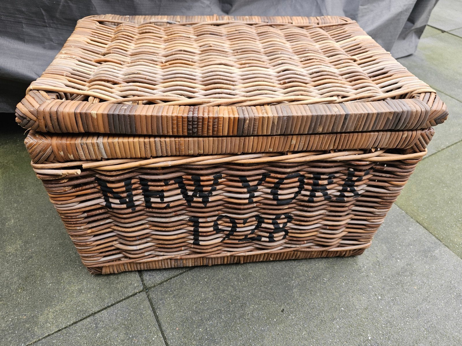 MOOIE GROTE STEVIGE RATTAN OPBERGMAND € 17,50, Ophalen, Zo goed als nieuw, 50 tot 100 cm, Minder dan 50 cm