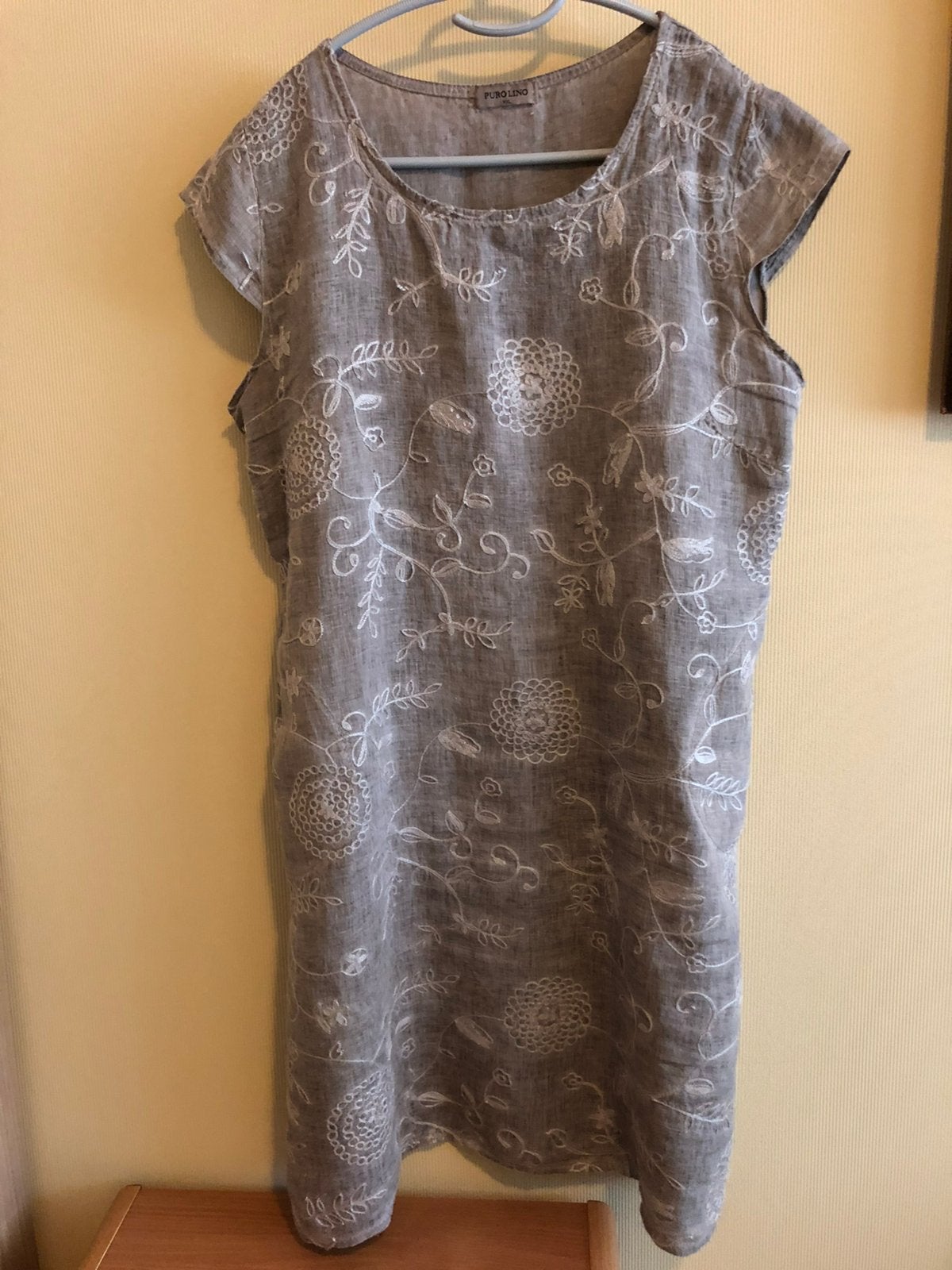 Linnen jurk maat XXLKOOPJE!, Verzenden, Beige, Maat 46/48 (XL) of groter, Zo goed als nieuw