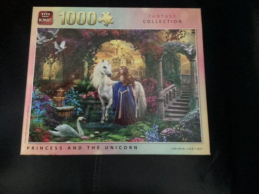 * Puzzel King Princess and the Unicorn 1000 st *, Ophalen of Verzenden, 500 t/m 1500 stukjes, Zo goed als nieuw, Legpuzzel