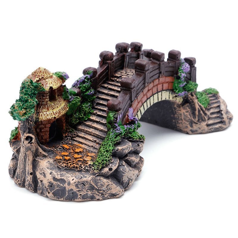 Brug Aquarium Ornament / Decoratie Vissen Bodem Sier, Verzenden, Nieuw