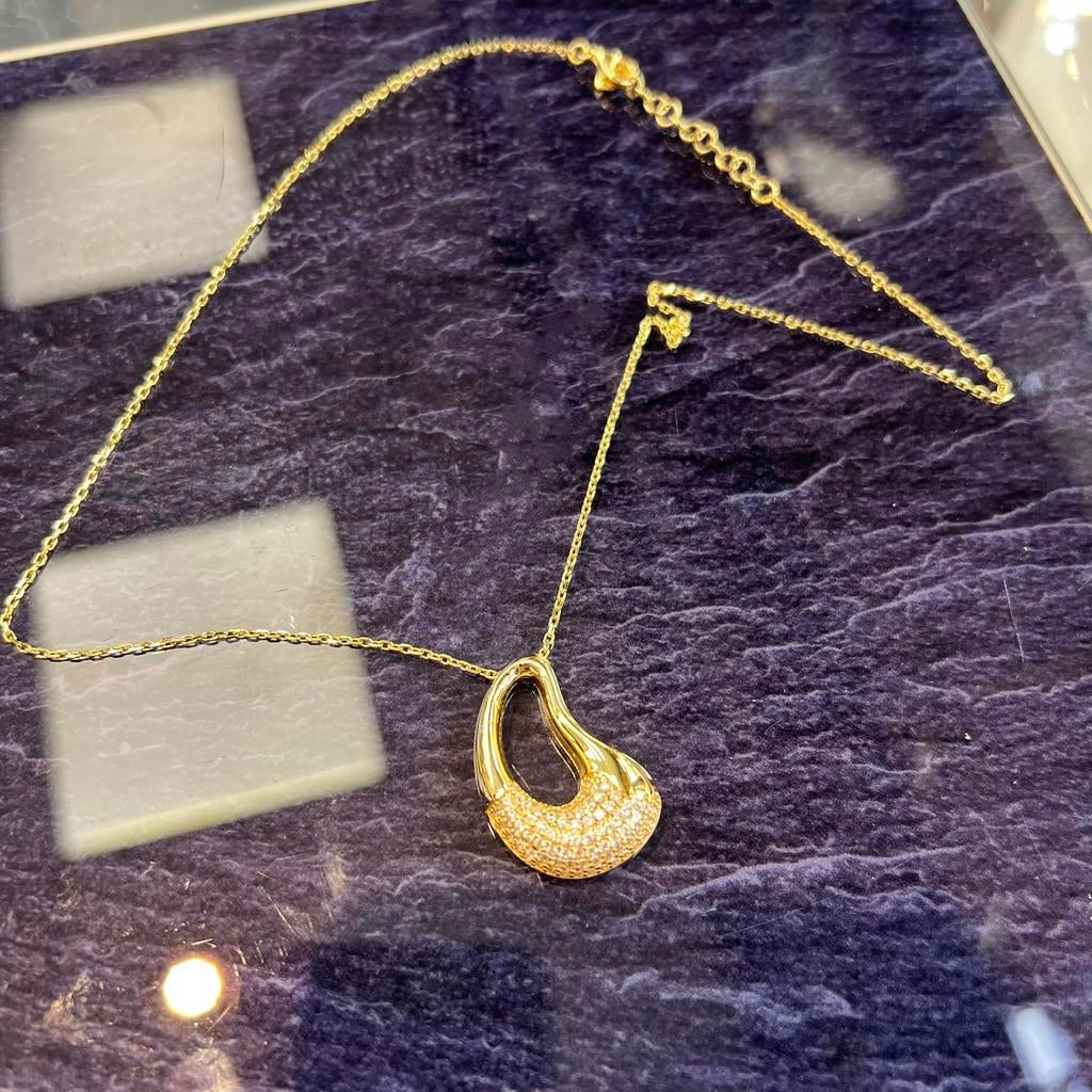 18k gouden ketting collier dames 18 karaat goud, Ophalen of Verzenden, Nieuw, Goud