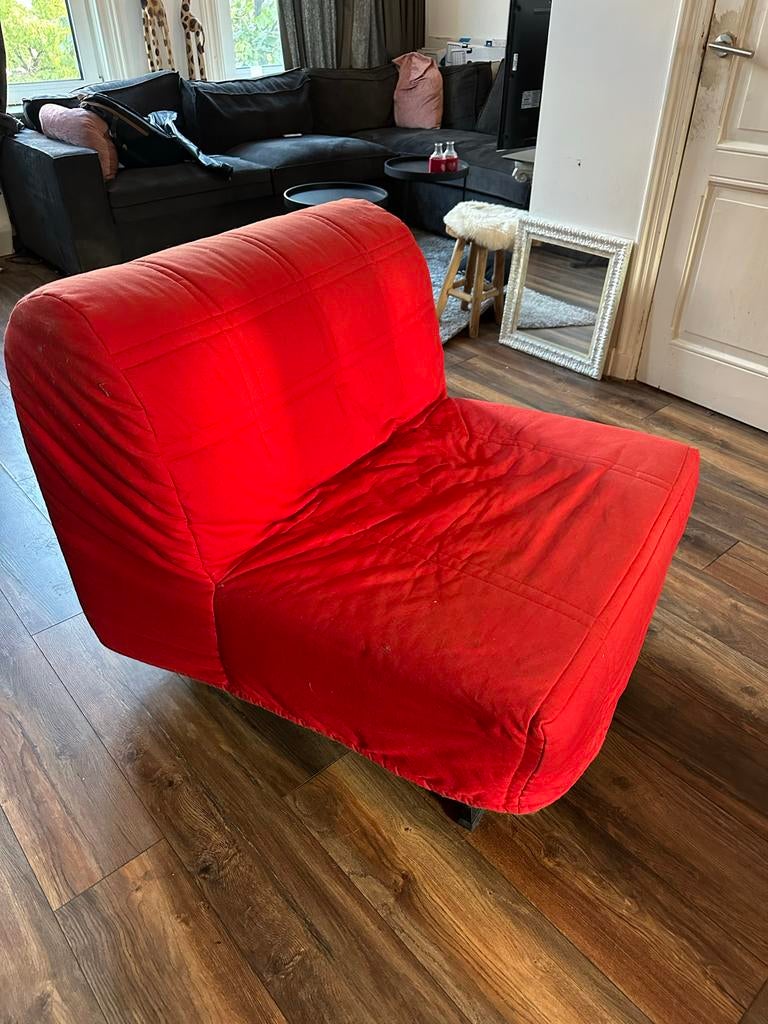 IKEA Lycksele slaapbank - Rood, Ophalen, Gebruikt, Eenpersoons, 190 cm of minder