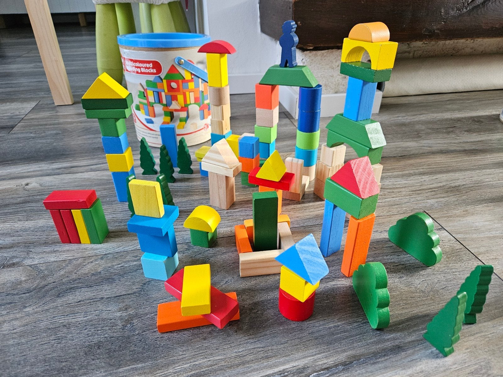 Playtive Houten Bouwblokken Set - meer dan 80+ Stuks, Ophalen of Verzenden, Zo goed als nieuw, Overige merken