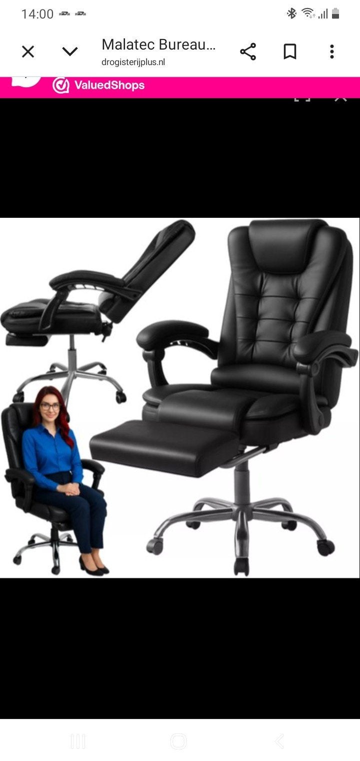 Nieuwe burostoel in de doos, overcompleet, Ophalen, Ergonomisch, Nieuw, Zwart