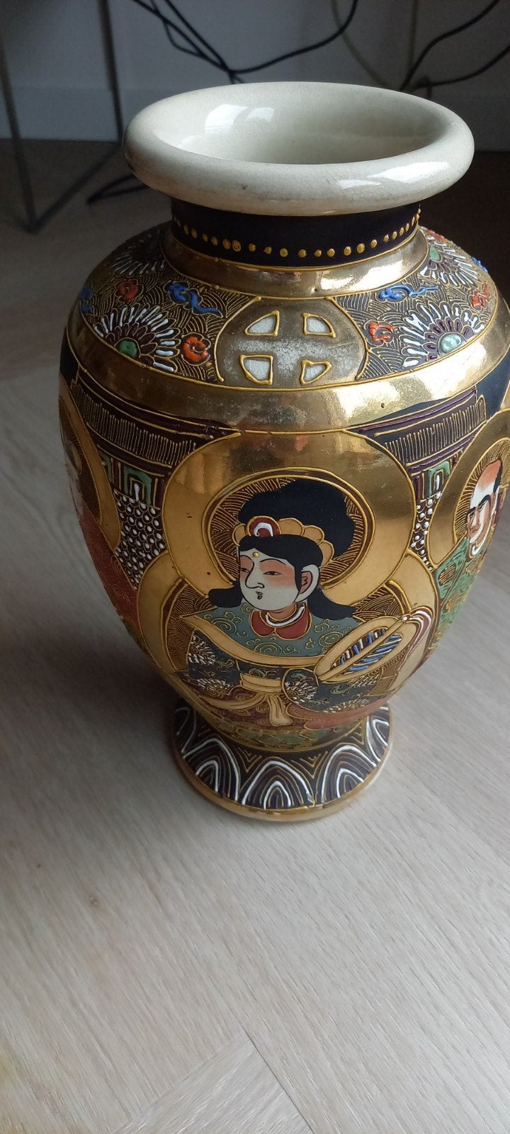 Satsuma Japanse handgeschilderde  vaas, Ophalen of Verzenden, Gebruikt