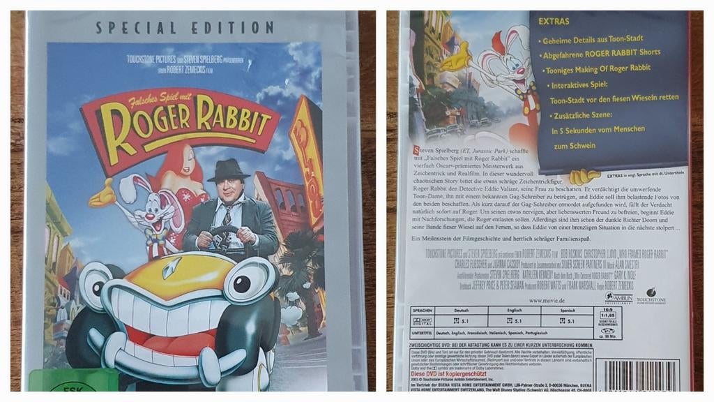 Nieuw Roger rabbit speciale editie dvd oa duits/Engelstalig, Vanaf 12 jaar, Ophalen of Verzenden, Nieuw in verpakking