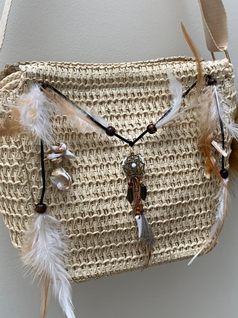 Boho style tas , made By Anne, nieuw,SALE!, Verzenden, Nieuw, Beige, Schoudertasje