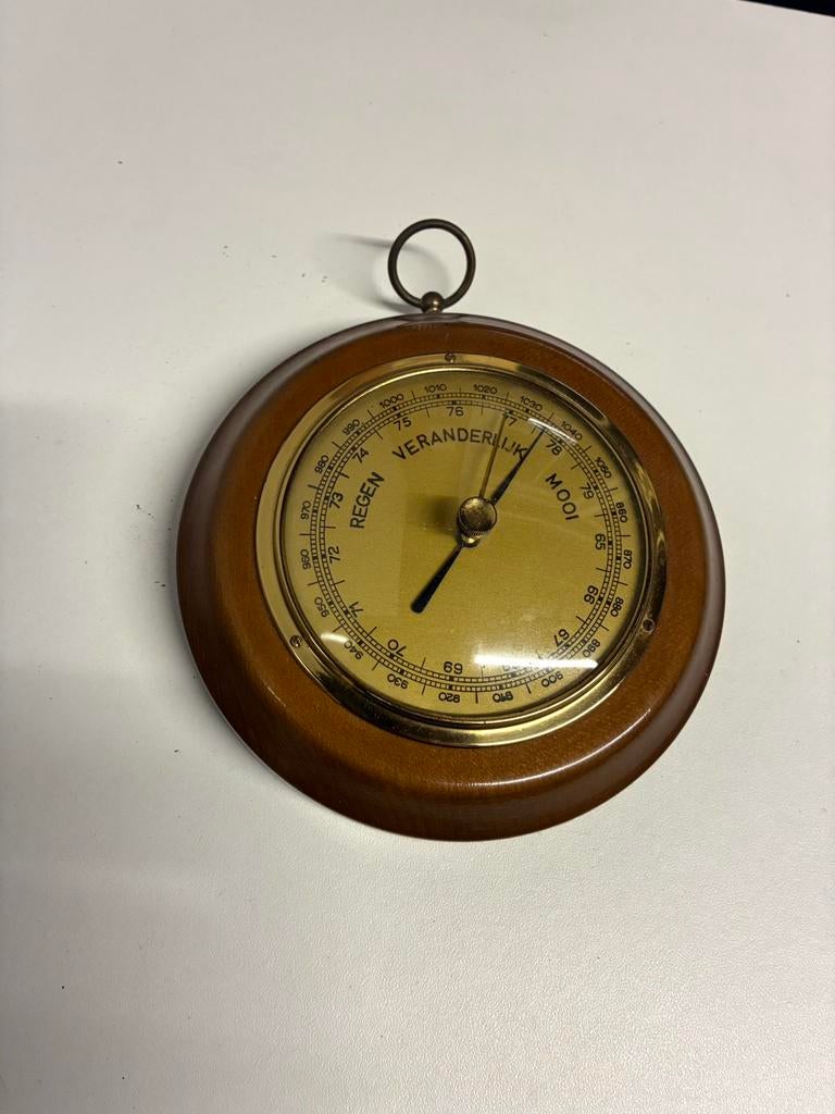 Zeer nette antieke ronde barometer, Ophalen of Verzenden, Zo goed als nieuw