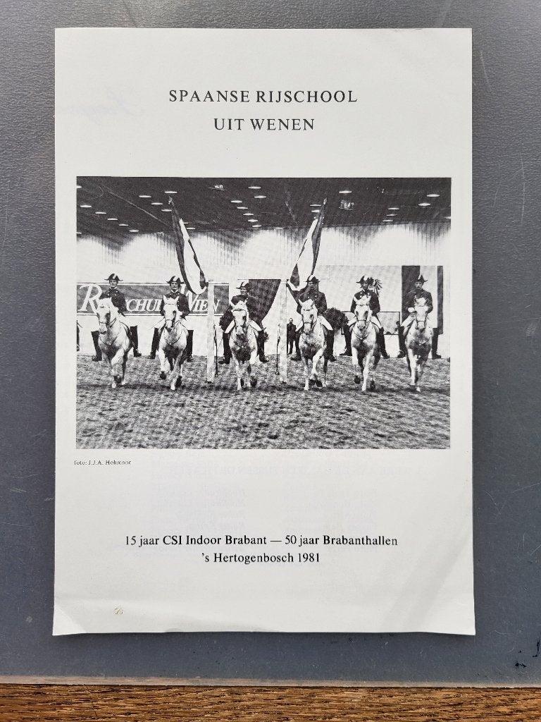 Programmaboekje Spaanse Rijschool Wenen CSI Indoor Brabant, Boeken, Ophalen of Verzenden, Paarden of Pony's, Onbekend, Gelezen