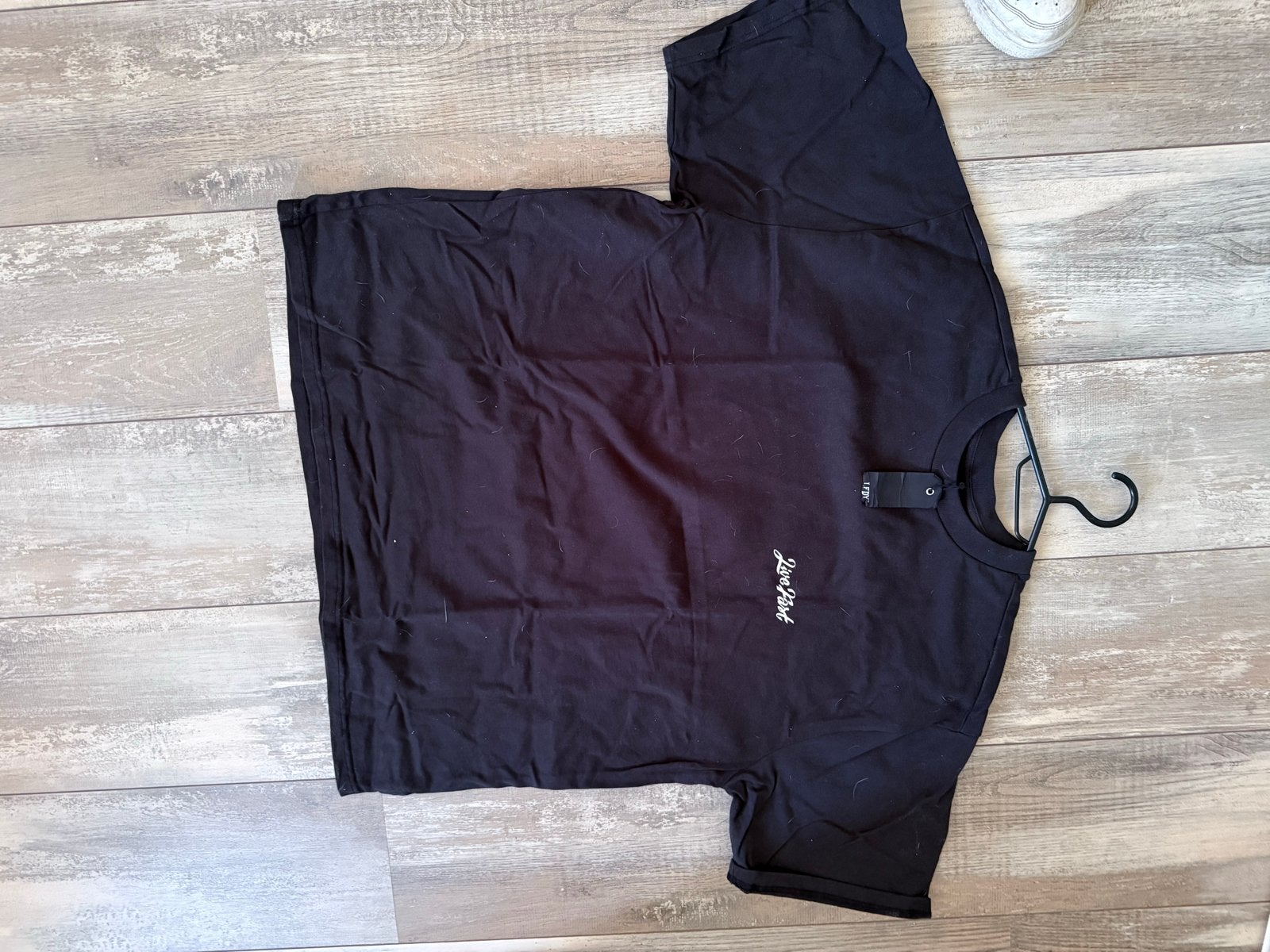Zwart T-shirt met 'Live Fast' print - Maat S, Ophalen of Verzenden, Zo goed als nieuw, Maat 46 (S) of kleiner, Zwart