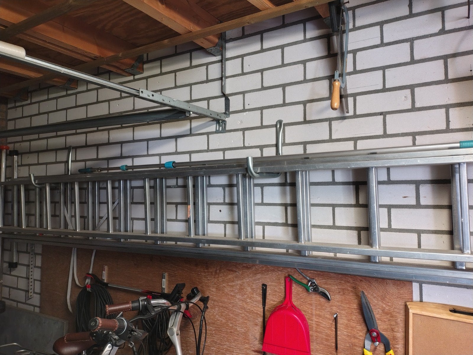 Aluminium driedelige schuifladder, Ophalen, Gebruikt, Ladder, Opvouwbaar of Inschuifbaar