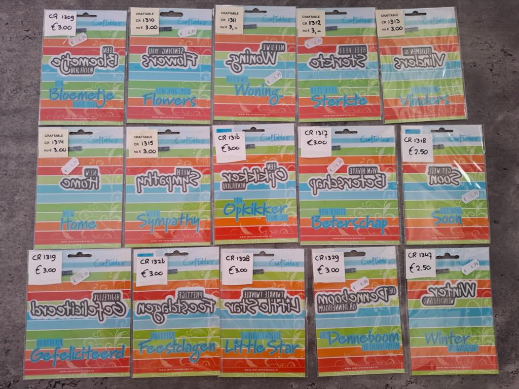 CRAFTABLES TEKST MAL.NIEUW AFGEPRIJSD  € 3.00 4 voor €10.00, Ophalen of Verzenden, Nieuw, Overige thema's, Pons of Mal