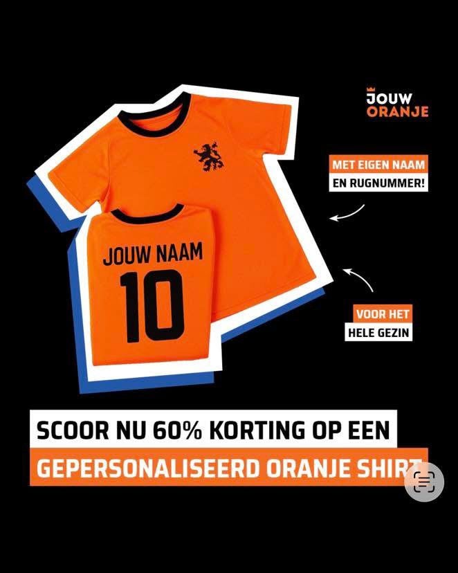 Jouw oranje / 7 zegels / gepersonaliseerd T-shirt, Ophalen of Verzenden, Nieuw, Winkel of Supermarkt
