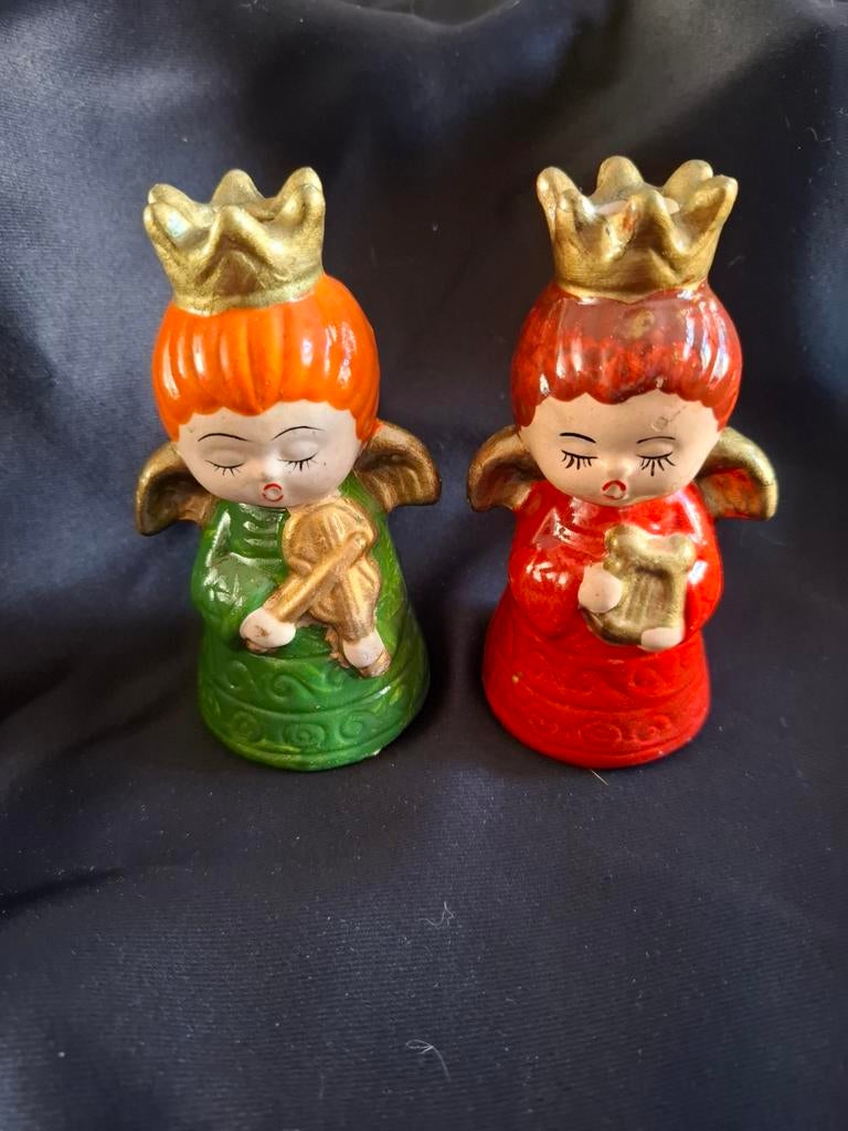 Vintage Kerst Engelen met muziekinstrument,, Diversen, Kerst, Ophalen of Verzenden, Zo goed als nieuw