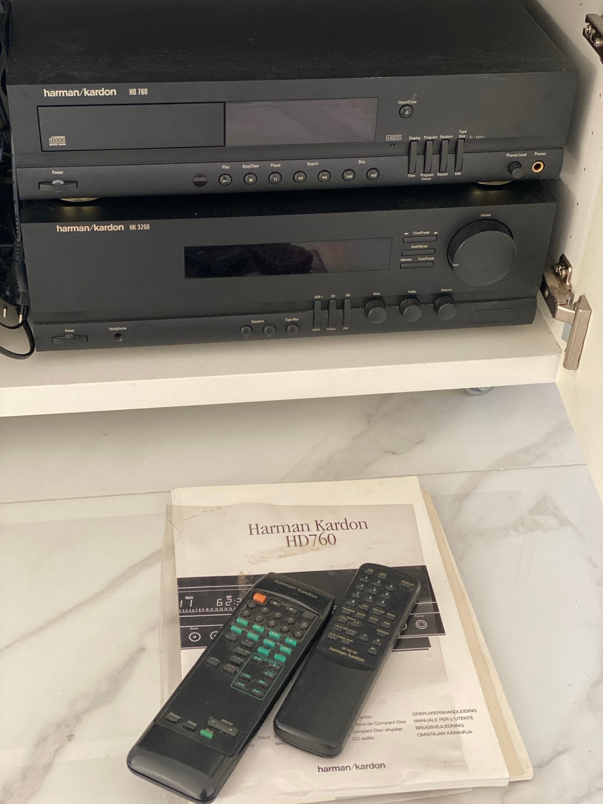 Harman Kardon HD760 CD-speler & HK3250 Receiver met afstands, Gebruikt, Losse componenten, Cd-speler, Ophalen