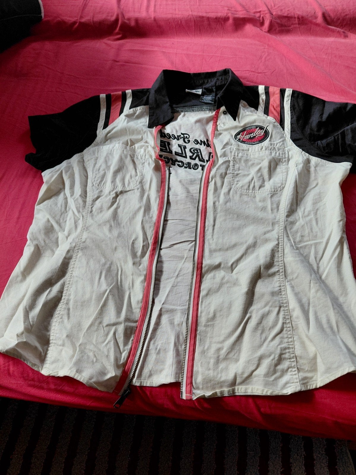 Harley-Davidson Blouse Heren- Zwart/Wit/Rood - Maat 2XL, Ophalen of Verzenden, Zo goed als nieuw