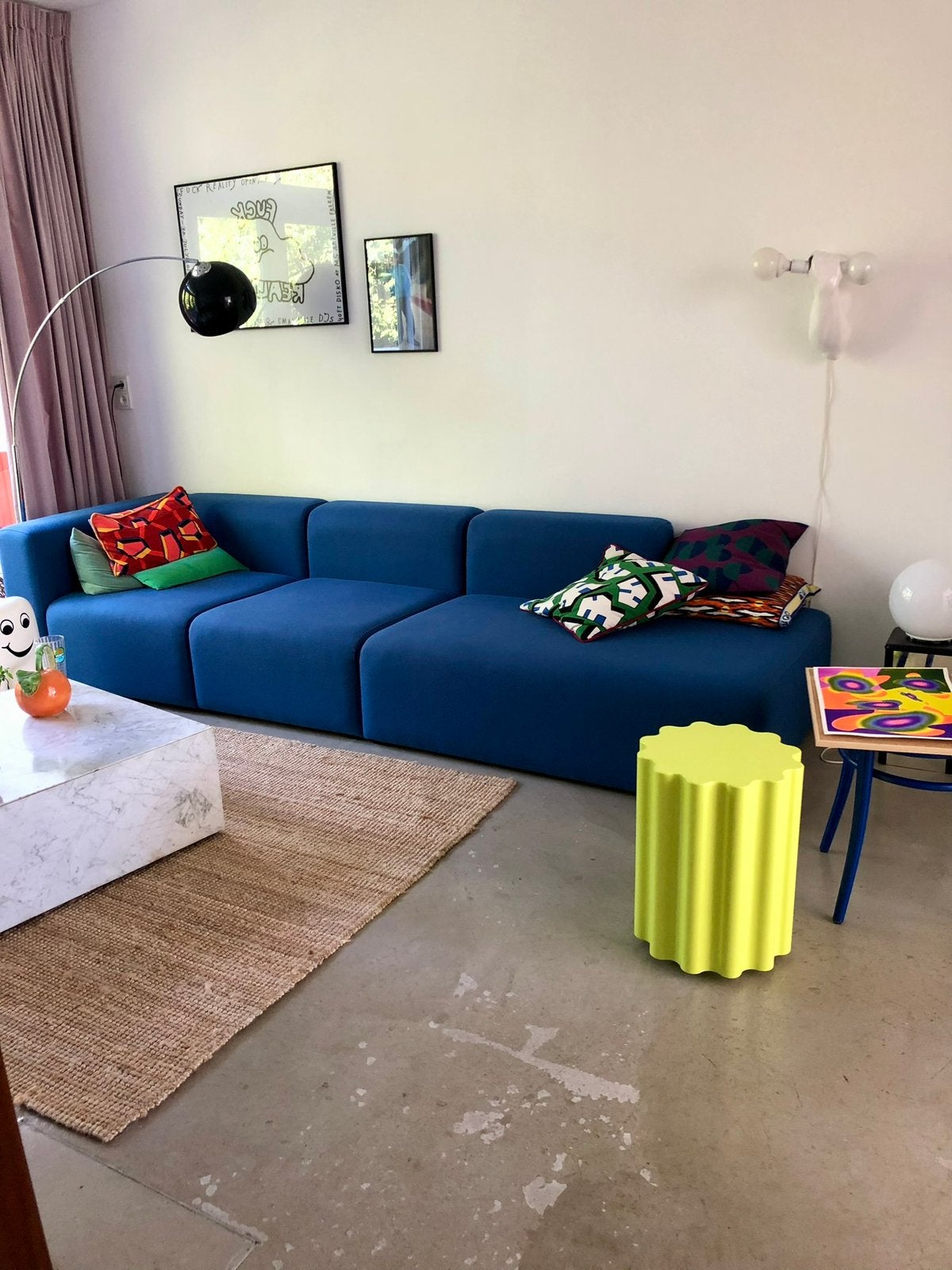 Bank (driezitsbank) Hay Mags blauw, Ophalen, Gebruikt, 75 tot 100 cm, Rechte bank