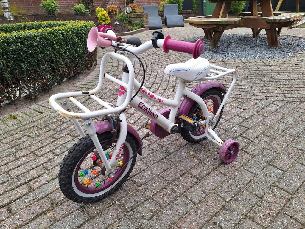Kinderfiets opknapper! Trapas zit soms vast, Ophalen, Zijwieltjes, Gebruikt, Corvino