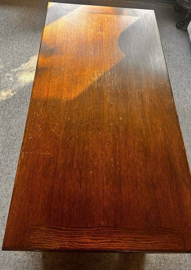 Donker eiken salontafel - 140x70x47,5 cm, Huis en Inrichting, Ophalen, Gebruikt, 100 tot 150 cm, Eikenhout