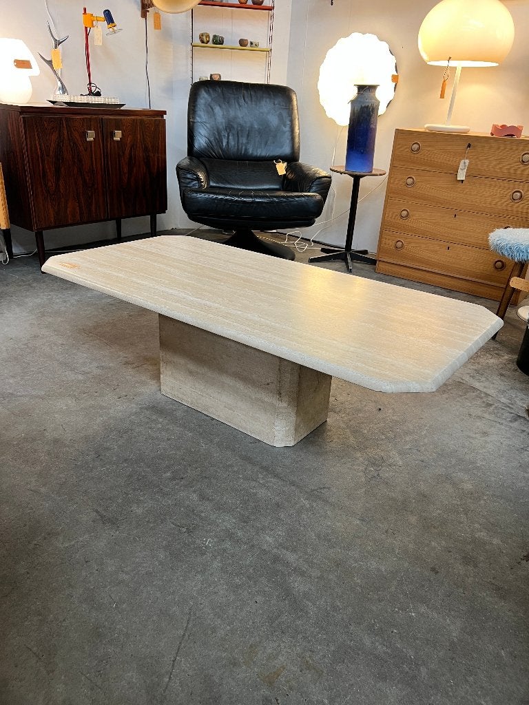 Vintage travertin salontafel, Italie, 1970's, Ophalen, Overige materialen, Gebruikt, 100 tot 150 cm