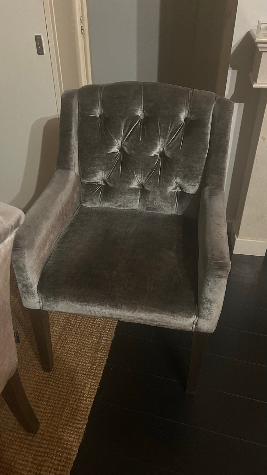Luxe Fluweel Stoel met armleuning - Dubbelman Design, Huis en Inrichting, Ophalen, Overige kleuren, Zo goed als nieuw, Stof