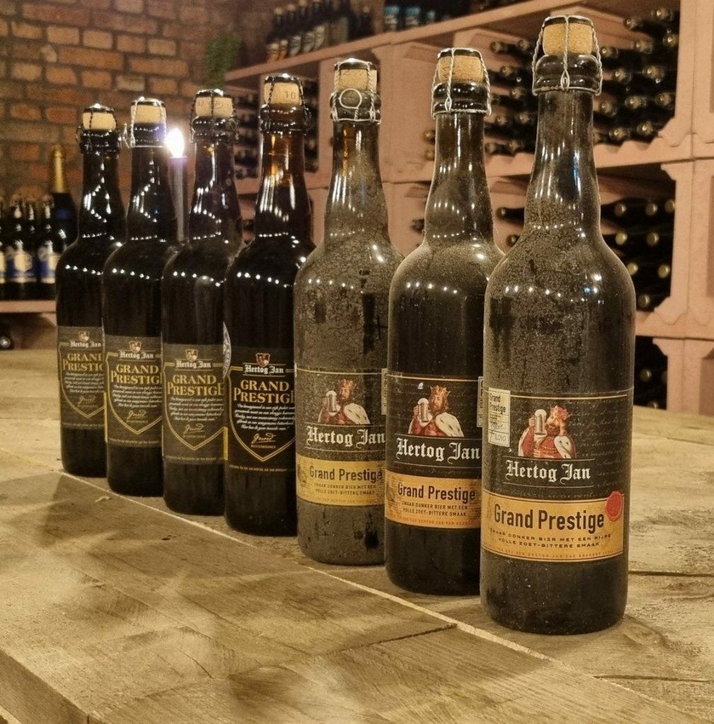 Hertog Jan Grand Prestige, Verzamelen, Biermerken, Ophalen of Verzenden, Zo goed als nieuw, Flesje(s), Hertog Jan