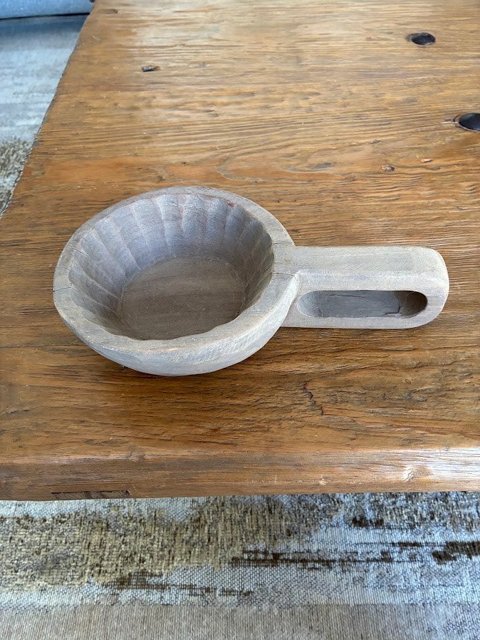 houten lepelbak met stoere greep, Huis en Inrichting, Woonaccessoires | Overige, Hout, Gebruikt, Ophalen of Verzenden, Landelijk