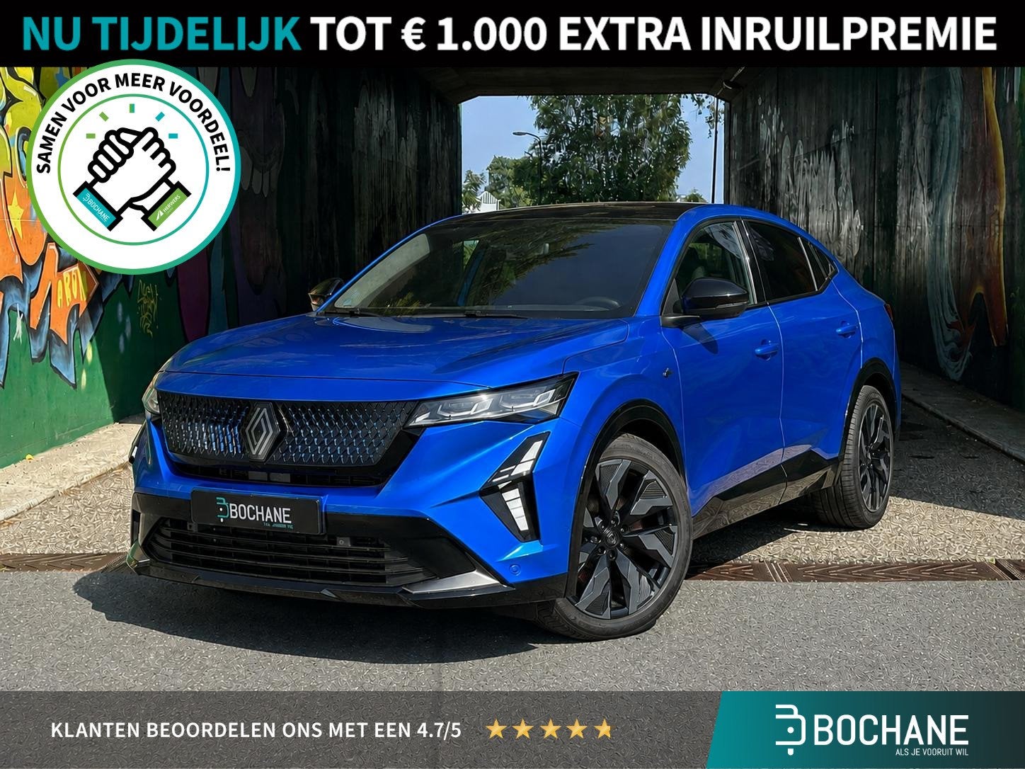 Renault Rafale 1.2 E-Tech Hybrid Esprit Alpine PACK ELYSÉE, Auto's, Automatische klimaatregeling, Gebruikt, 1199 cc, Blauw
